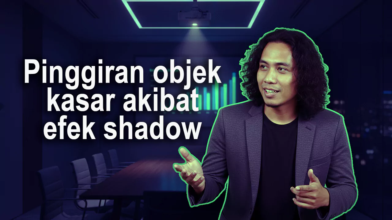 contoh hasil keying greenscreen yang buruk karena bayangan