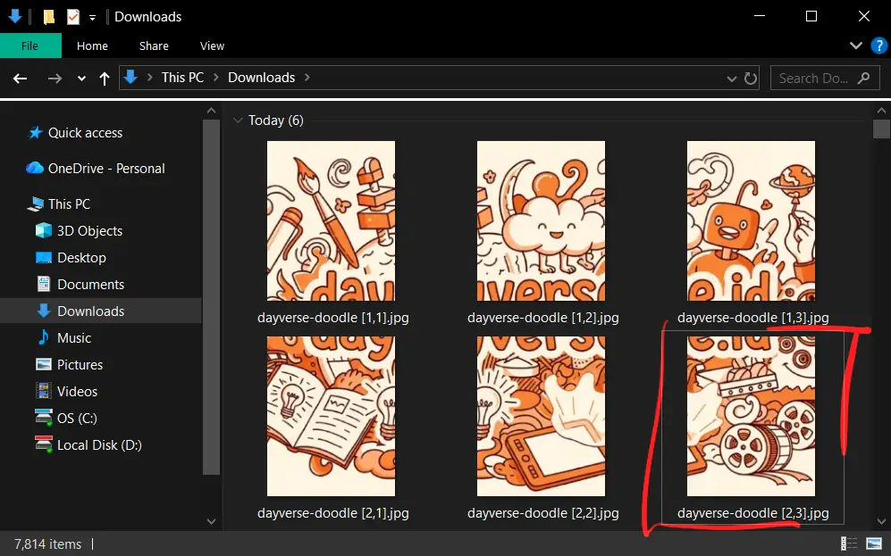 Upload order diagram from bottom right to top left, starting from 2,3 to 1,1
