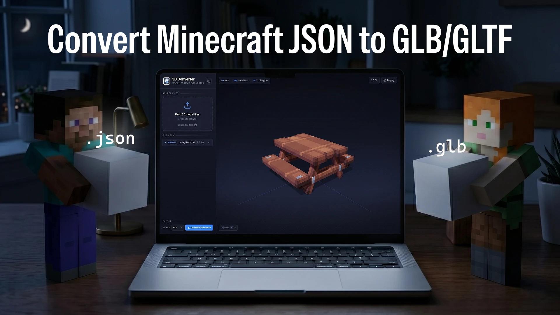 Image for How to Convert Minecraft Java JSON Models to GLB Without Apps
