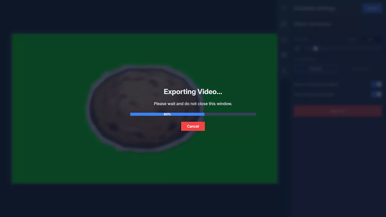Exporting video process in Paperima